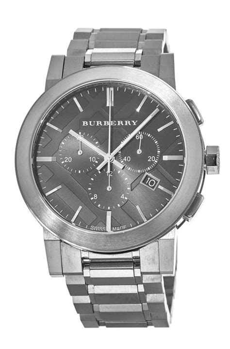 Burberry Swiss Chronograph Black Dial Stainless Steel 42mm 